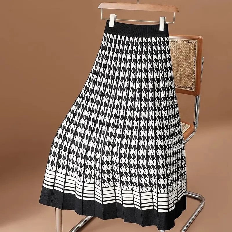 Renata Pleated Knit Midi Skirt