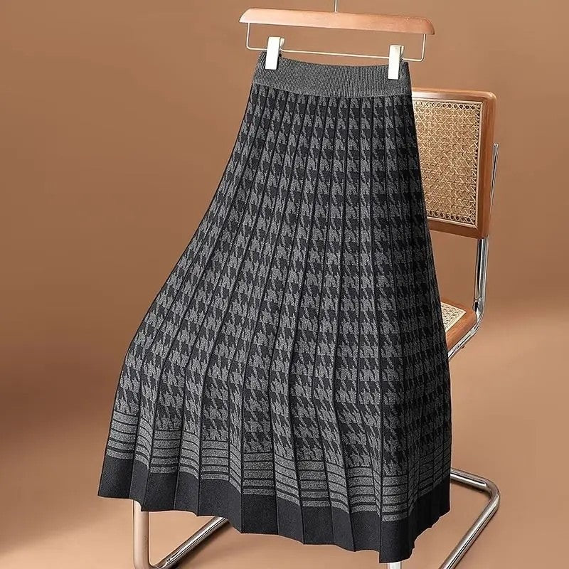 Renata Pleated Knit Midi Skirt