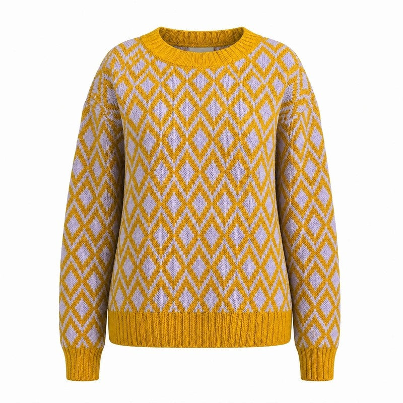 Rivani Diamond Knit Relaxed Sweater