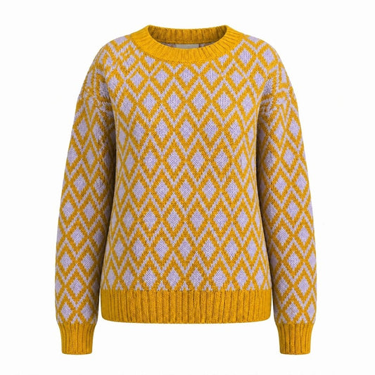 Rivani Diamond Knit Relaxed Sweater