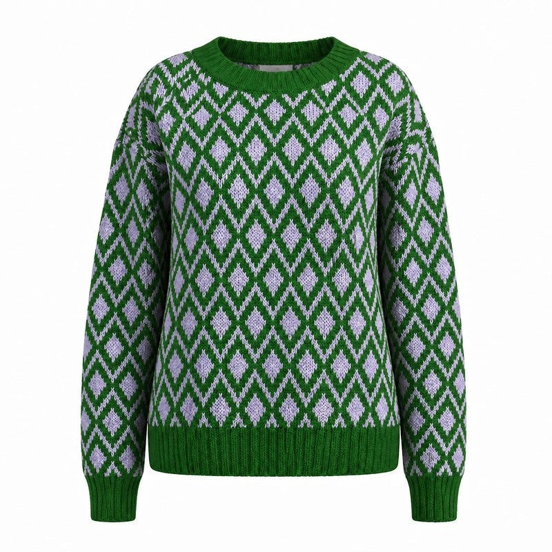 Rivani Diamond Knit Relaxed Sweater