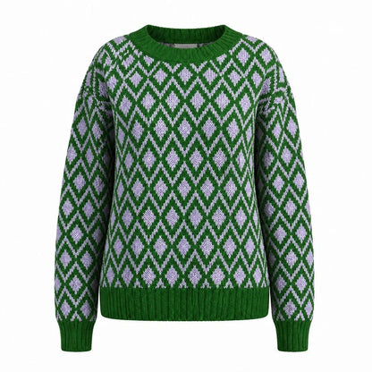 Rivani Diamond Knit Relaxed Sweater