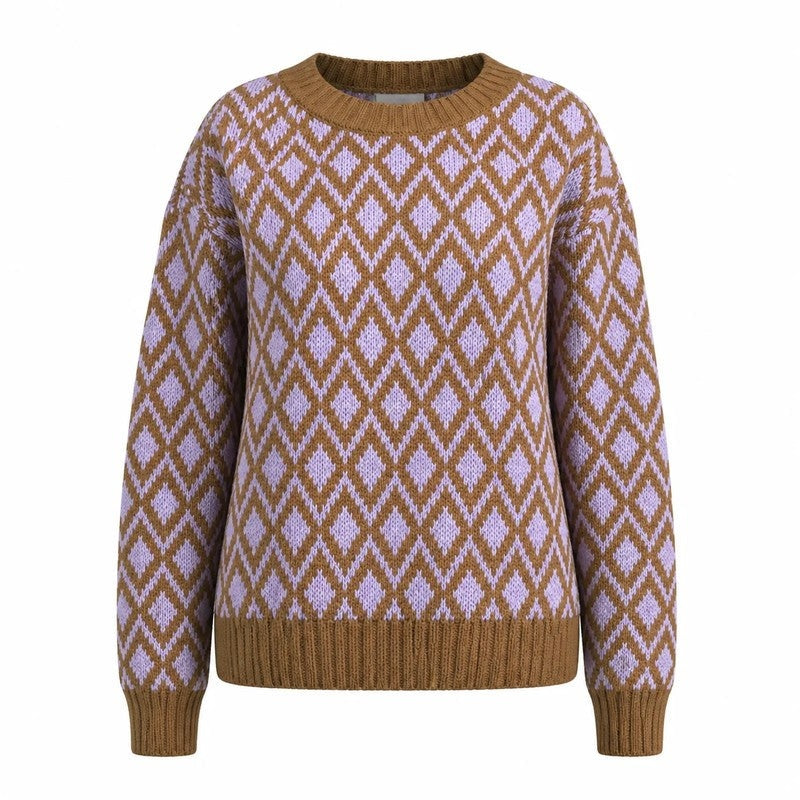 Rivani Diamond Knit Relaxed Sweater