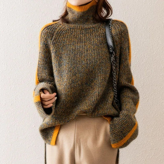 Rivano Relaxed Ribbed Knit Turtleneck Sweater