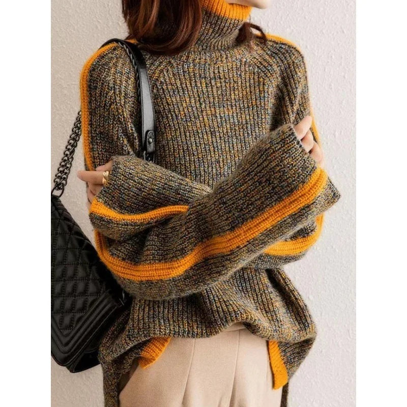Rivano Relaxed Ribbed Knit Turtleneck Sweater