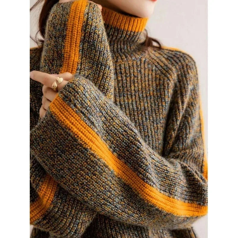 Rivano Relaxed Ribbed Knit Turtleneck Sweater