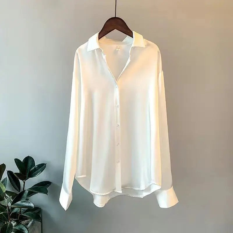 Sarona Relaxed Satin Button-Up Shirt
