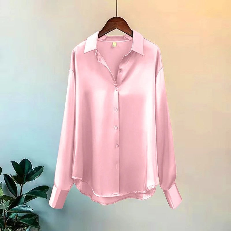 Sarona Relaxed Satin Button-Up Shirt