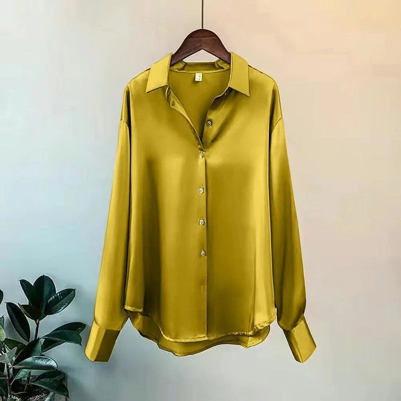 Sarona Relaxed Satin Button-Up Shirt