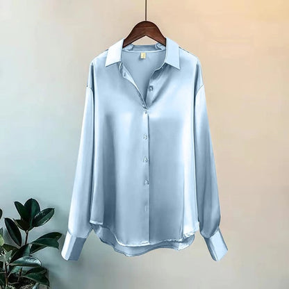 Sarona Relaxed Satin Button-Up Shirt