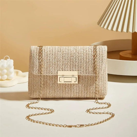 Serelle Woven Chain Crossbody Bag