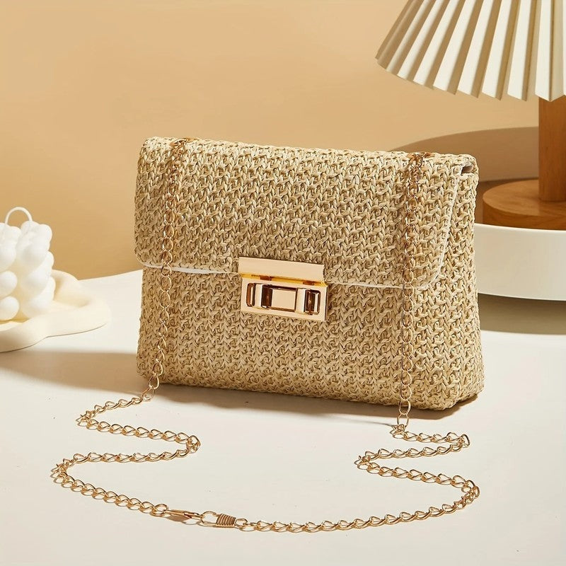 Serelle Woven Chain Crossbody Bag