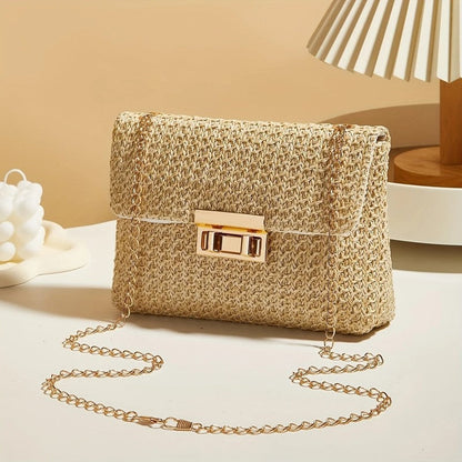 Serelle Woven Chain Crossbody Bag