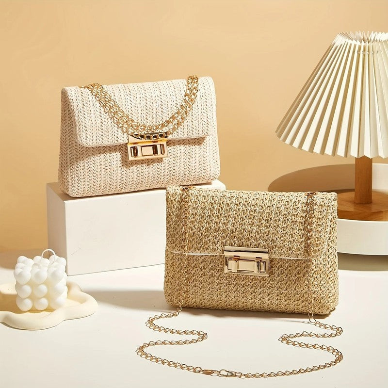 Serelle Woven Chain Crossbody Bag