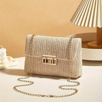 Serelle Woven Chain Crossbody Bag