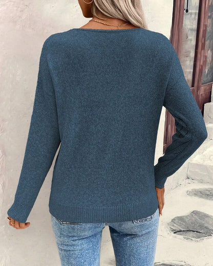 Serenna Chevron Knit V-Neck Sweater