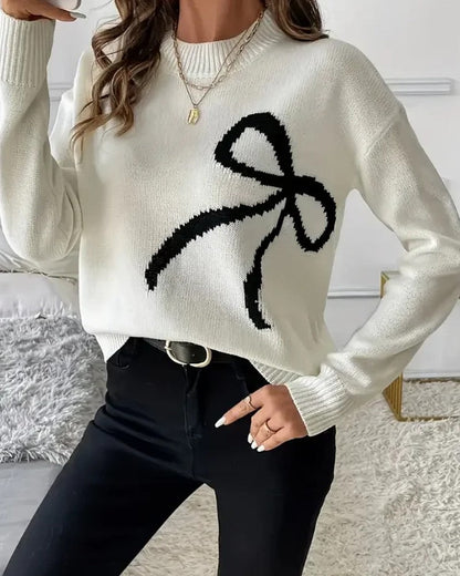 Serina Relaxed Knit Bow Sweater