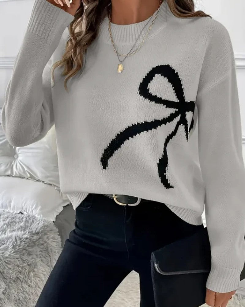Serina Relaxed Knit Bow Sweater