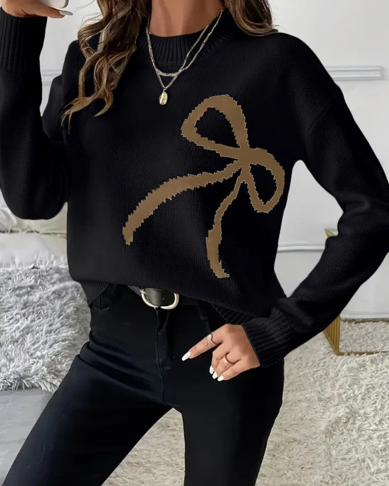 Serina Relaxed Knit Bow Sweater