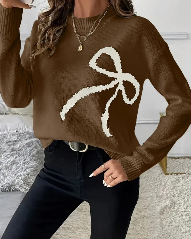 Serina Relaxed Knit Bow Sweater