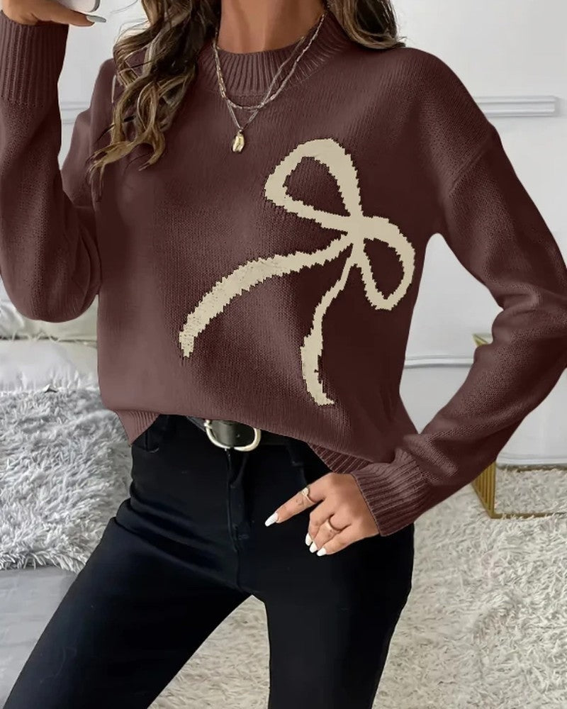 Serina Relaxed Knit Bow Sweater