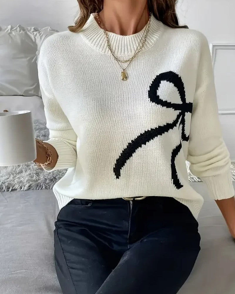 Serina Relaxed Knit Bow Sweater