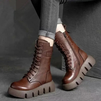 Vandor Chunky Sole Lace-Up Combat Boots