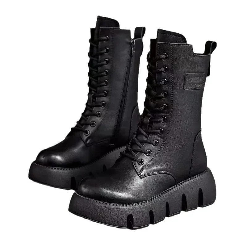 Vandor Chunky Sole Lace-Up Combat Boots