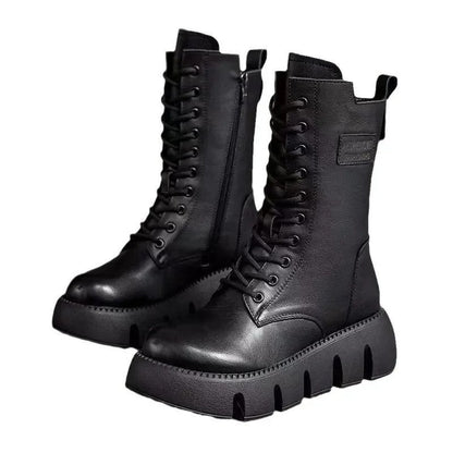 Vandor Chunky Sole Lace-Up Combat Boots