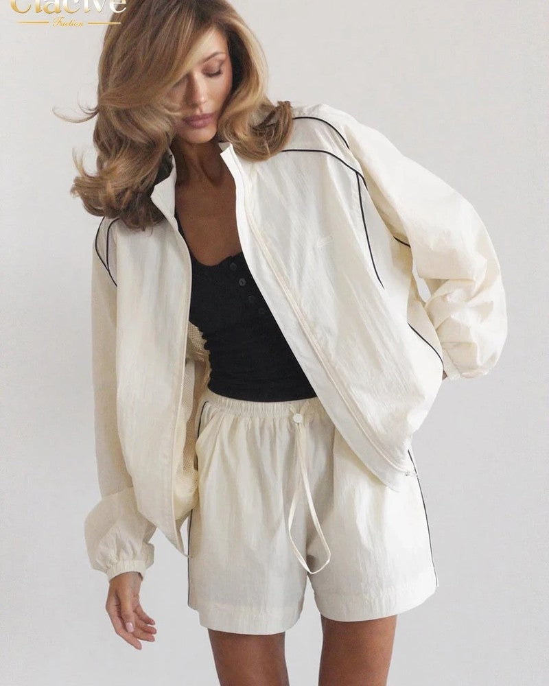 Vesari Relaxed Drawstring Nylon Shorts