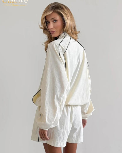 Vesari Relaxed Drawstring Nylon Shorts