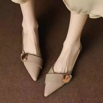 Vesina Pointed Toe Buckle Flats