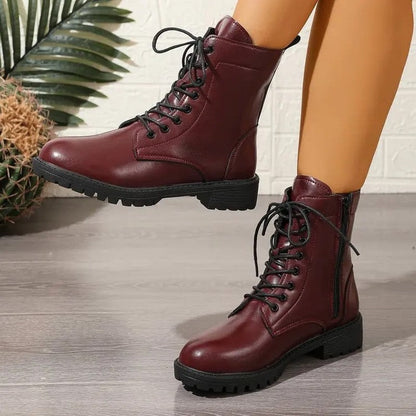 Vestra Lace-Up Chunky Sole Combat Boots