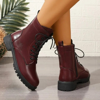 Vestra Lace-Up Chunky Sole Combat Boots