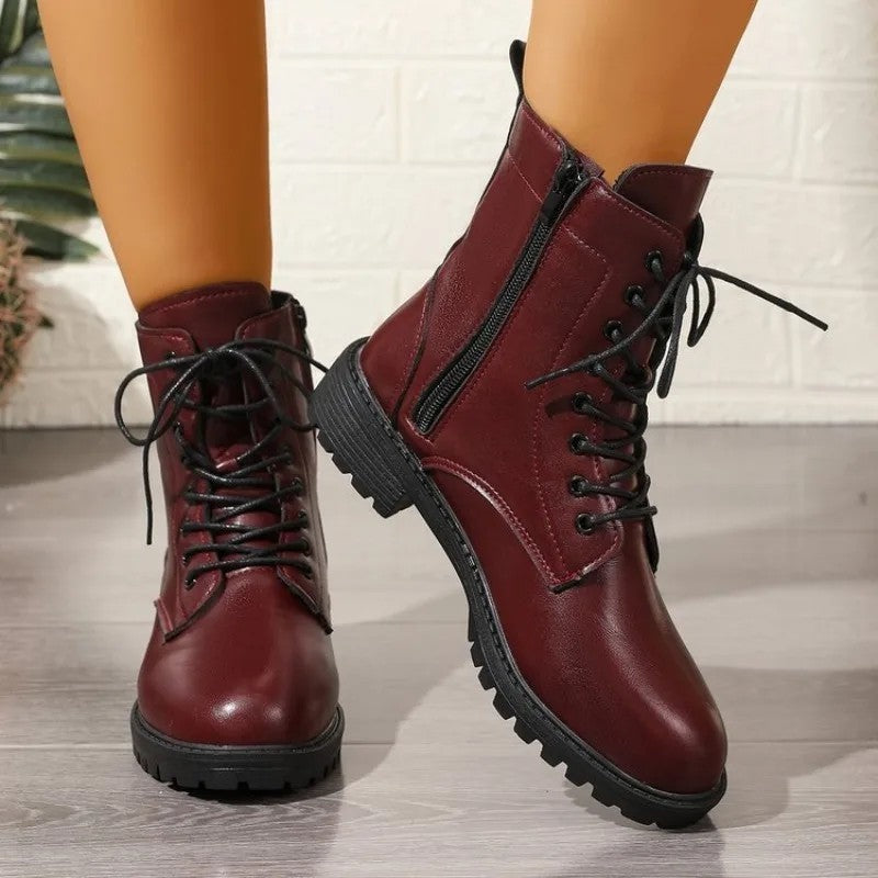 Vestra Lace-Up Chunky Sole Combat Boots