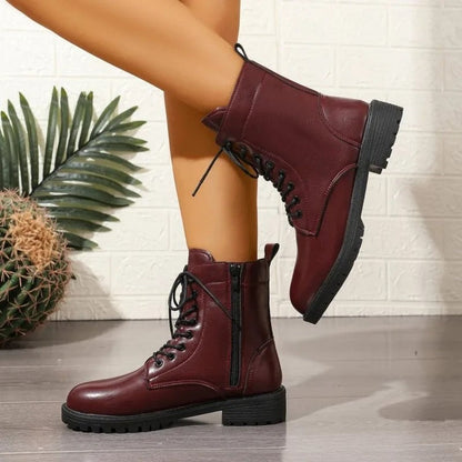 Vestra Lace-Up Chunky Sole Combat Boots