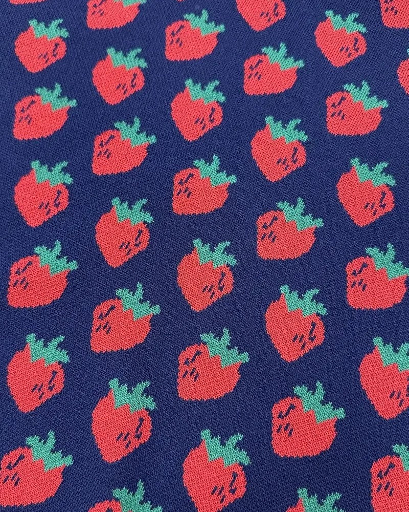 Viondra Puff Sleeve Strawberry Knit Sweater