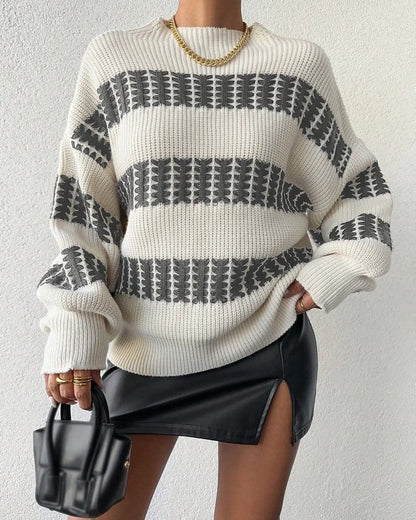 Viondra Relaxed Stripe Knit Sweater